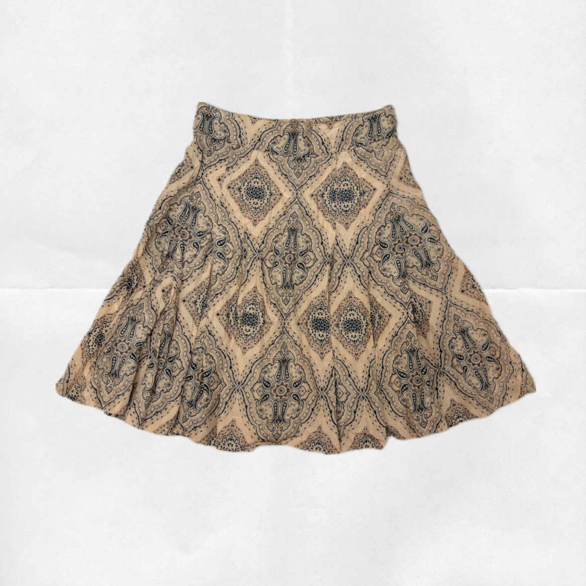 saia paisley bege & azul ꩜