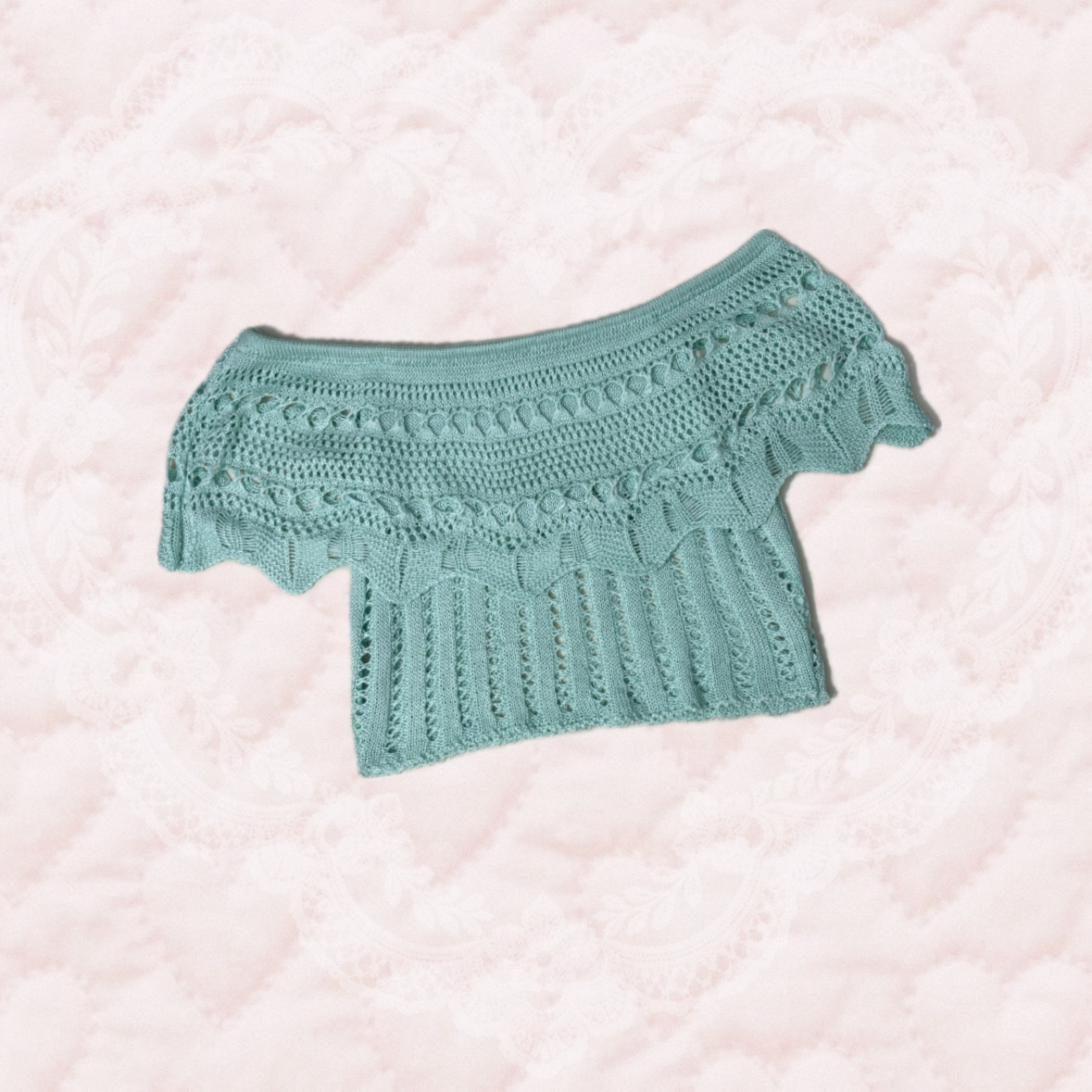 top tricô ciganinha mint ⟡