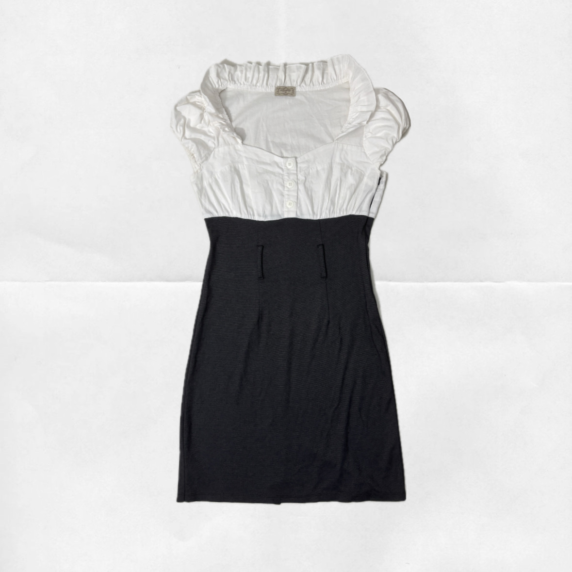 office dress branco e cinza ♡